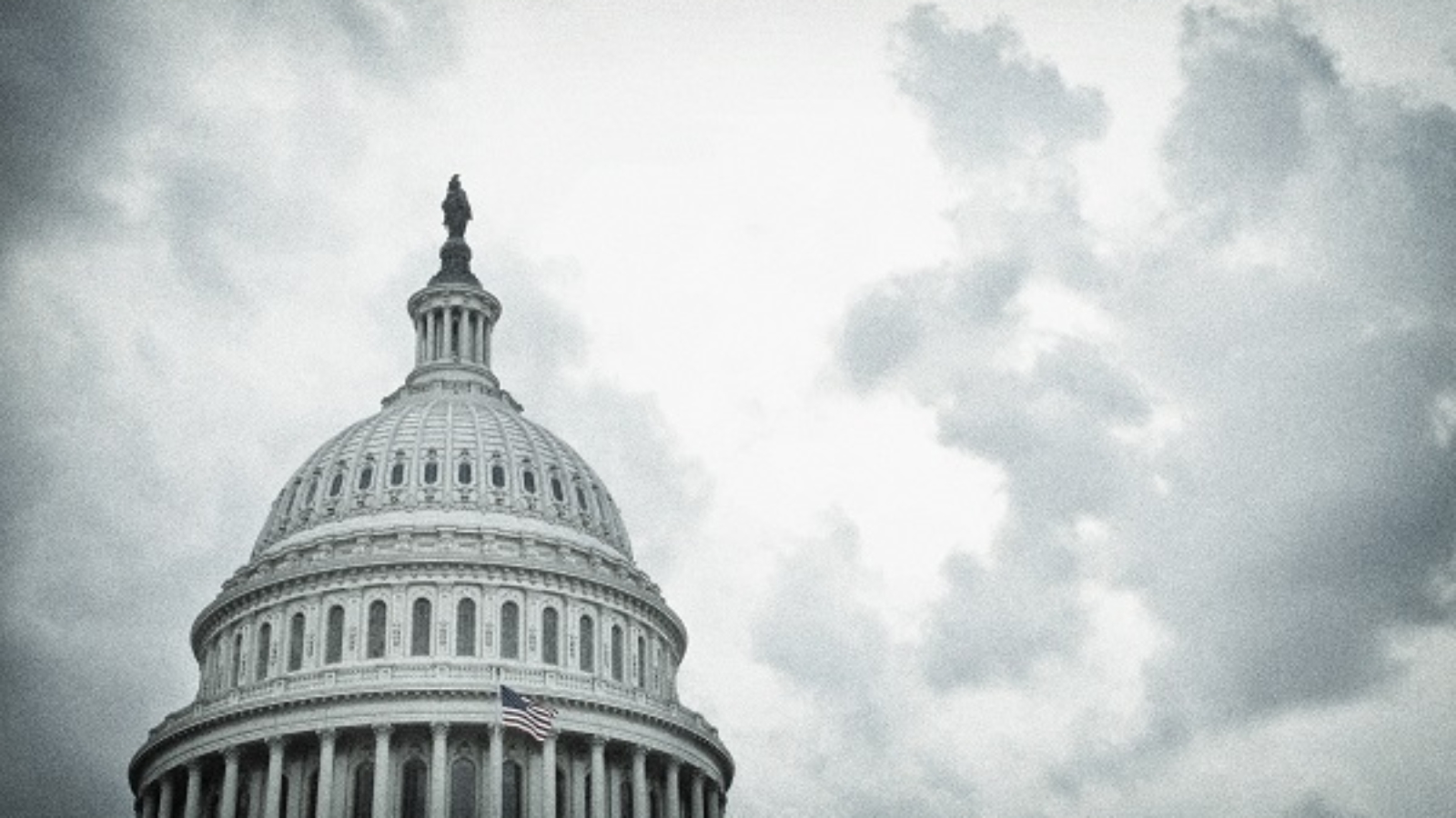 Textured image of the United States Capitol dome on a cloudy day